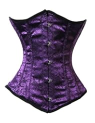 Shaper Corset Purple Brocade Steel Boned Tight Lacing Waist Training Cincher SC10012 (54 (If you have a natural 43"-44" waist))