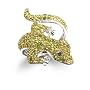 Sterling Silver Simulated Emerald & Peridot Green Gecko Ring by Cheline