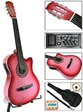 New Pink Electric Acoustic Guitar Cutaway Style W/ Accessories