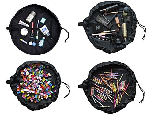 ModFamily Toiletry and Cosmetic Cinch Bag, Travel Toy Storage Bag opens flat so you can find it all