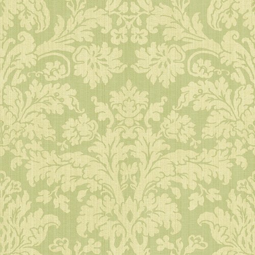 Waverly 5511944 Waverly Damask Wallpaper, Green, 20.5-Inch Wide
