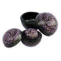 Lacquer Floral Gift Box Set - Purple