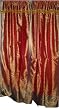 Silk Sari Drapes-2 Burnt Red Panels Sari Drapes Window Treatment