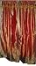 Silk Sari Drapes-2 Burnt Red Panels Sari Drapes Window Treatment