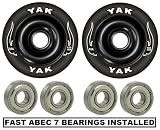 Yak Scat II Full Metal Core Wheel 100mm BLACK with Abec 7 Bearings Installed (2-WHEELS)