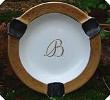 Review Staffordshire  / c1940s B Monogram Finely Tooled Gilded Ashtray