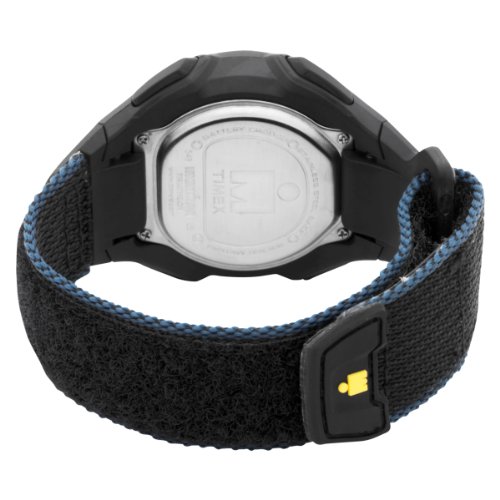 Timex Mens T5K413 Ironman Traditional 30-Lap Oversize Black/Blue Fast Wrap Velcro Strap Watch