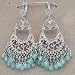 Blue Stones to Accent with Dangling Blue Beads Earrings