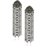 Leslie Danzis Gunmetal Chain Fringe Earring