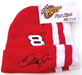Red And White Dale Earnhardt Jr Kids Child Beanie Hat Winter Cap number #8 Made of 100% acrylic Material New Nascar