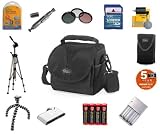 Canon PowerShot S5 IS Accessory Kit (Incl. LOWEPRO Carrying Case and LOWEPRO Memory Card Wallet, Four (4) NiMH Recharegeable AA Batteries and Charger, 2GB SD Memory Card, 64-in-1 Card Reader, 5-YR Warranty, Screen Protectors, GORILLAPOD SLR Flex Tripod, Cleaning Pen, 58mm Filter Kit, 57-in Tripod w/ Carrying Case, Lens Cleaning Kit)
