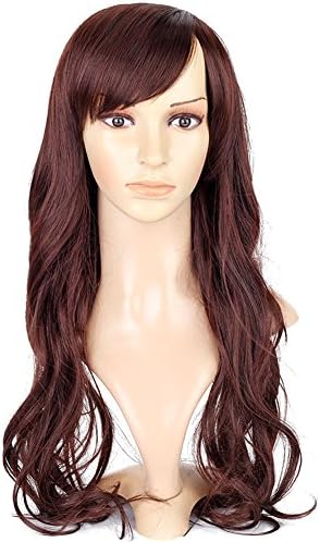 ANDI ROSE Sexy Women's Long Wavy Curly Synthetic Cosplay Full Hair Wigs Hairpieces (Dark Brown)