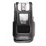 Technocel Fitted Leather Case with Clip for Nokia 6550 - Black