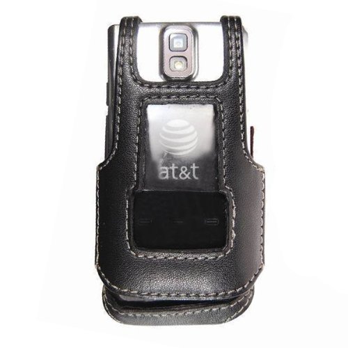 Technocel Fitted Leather Case with Clip for Nokia 6550 (Black)