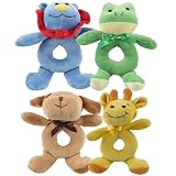 Full Body Animal Ring Rattle, Brown - Puppy
