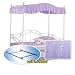Lavender Fantasy Eyelet Canopy Set White Metal Twin Day Bed Day Bed and Mattress Rails Set
