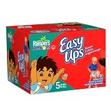 Pampers Easy Ups Trainers for Boys, Size 5 (30-40 Lbs), Value Pack, 80 Training Pants