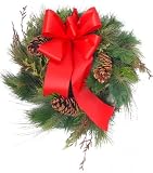 Christmas Wreath Long needle ceder pine with red bow