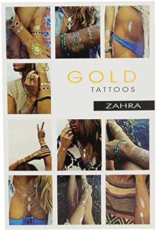 Gold Tattoos Zhara Temporary Tattoo - 4 pack