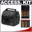 Deluxe Accessory Kit with Precision Design Padded Carrying Case + Charger with 8 AA Rechargeable Batteries for Kodak EasyShare Z712 IS, Z812 IS, Z885, Z915, Z980 & Z1285 Digital Cameras