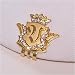 Royal Initials Crystal Golf Ball Marker & Crown Hat/Visor Clip - Gold 