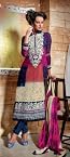 Smart Printed Crepe Embroidery Salwar Kameez 6301a