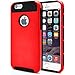 iPhone 6 Plus Case, MagicMobile® Cute Protective Hard Shockproof [Drop Protection] Fashion Cover for Apple iPhone 6 Plus (5.5') Impact Resistant Hybrid Thin Armor Case [ Red / Black ] with Clear Screen Protector.