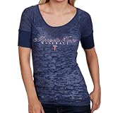 MLB Touch by Alyssa Milano Minnesota Twins Ladies Sheer Burnout T-shirt - Royal Blue (Large)