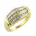 10K Yellow Gold I Love You 3-Row Diamond Ring