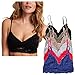 Floral Lace Triangle Bra Bralette Unpadded Bustier Crop Top Ruche Ruffle Crochet