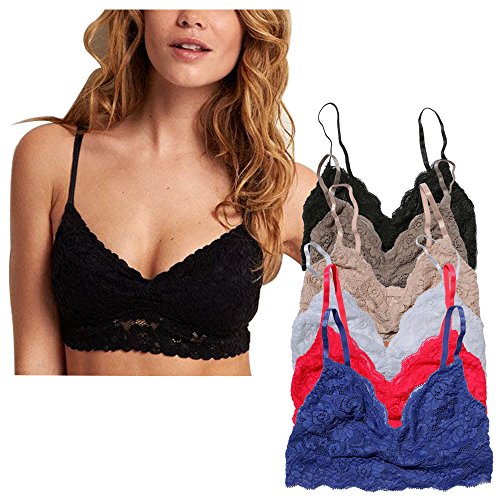 Floral Lace Triangle Bra Bralette Unpadded Bustier Crop Top Ruche Ruffle Crochet