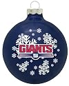 NEW YORK GIANTS (2 5/8" In Diameter) Glass Logo CHRISTMAS ORNAMENT (Snowflake Design)