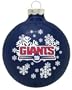 NEW YORK GIANTS (2 5/8" In Diameter) Glass Logo CHRISTMAS ORNAMENT (Snowflake Design)