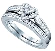 Beautiful Heart Shaped 2pc. Diamond Bridal Set " Size 7 " ** FREE SHIPPING **