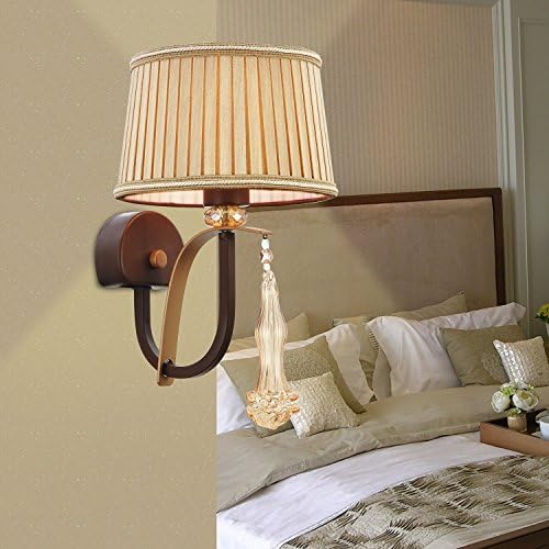 COMEON LIGHT Simple and elegant cloth 1-head wall light for living room, European style bedroom wall light