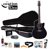 Ovation iDea Celebrity Acoustic-Electric Guitar with MP3 Recorder and Player - New Balladeer Model 1861ax (Black Finish) The guitar that teaches! - Includes: Planet Waves 16 Pick Sampler Pack (#PW-SAMPLER), D'Addario EJ16, Fender String Winder, Ultra Stan