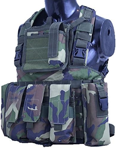 HFIRE Molle Tactical Vest with Back Cross Strap - Green