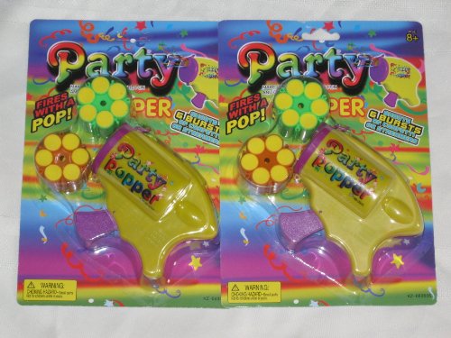 (2) 6 Shot Confetti Shooters (Gun) Each with 2 Refills