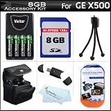 Buy 8GB Accessories Kit For GE POWER Pro series X500, X5 Power Pro Digital Camera... by Butterfly