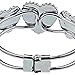 Embolden Jewelry Best Gift for a Girlfriend - Silver and Blue Green Abalone Paua Shell Heart Crystal Bangle Cuff Bracelet