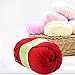 Joylve Knitting Yarn Skein Baby Super Smooth Worsted Soft Natural Silk Wool Fiber Poppy Red