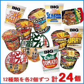 日清 カップヌードルBIG/どん兵衛特盛/スーパーカップ1.5 BIGカップラーメン12種類×各2個 合計24個