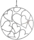 14k White Gold 2 5/8 (67mm) tall Heart Pendant, w/ 1.54 Carats Round Brilliant Diamonds