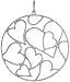 14k White Gold 2 5/8 (67mm) tall Heart Pendant, w/ 1.54 Carats Round Brilliant Diamonds