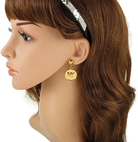 RareCollection Gold Plated Dangle Crystals MK Earrings