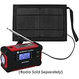 Ambient Weather WR-SOLAR-BAG Solar Panel and Carrying Bag for Hand Crank Emergency Weather Radios