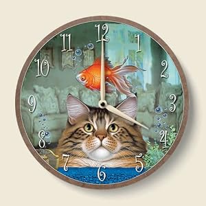 The Catatonic Cat Theme Wall Clock by Creative Home Accents