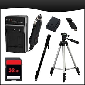 Olympus OM-D E-M5 Digital Camera Accessory Pack includes (Battery + Charger + 32GB SD + Monopod + Tripod + SD Card Reader)