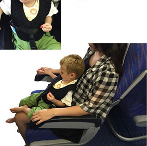 Flii Portable Kids Seat Belt Harness Straps Black Safety Suspenders Accessories Baby Car Seat Safety Vest Travel Plane Train