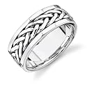 Sterling Silver Timeless Braided Spinner Prayer Thumb Ring in Size 9